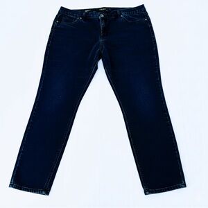 Nine West Cigarette Jeans, Size 16r/33, Dark Wash Blue Denim